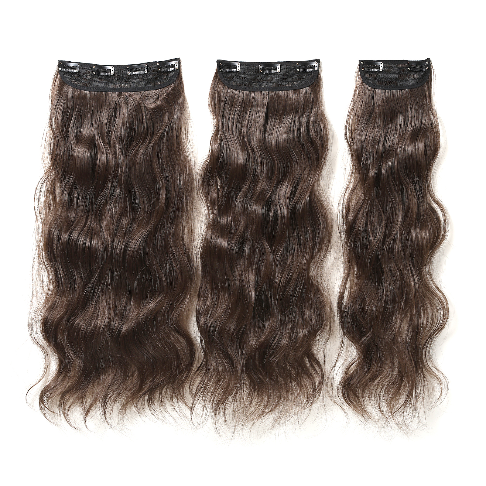 Women's Sweet Simple Style Brown Casual Party Chemical Fiber Long Curly Hair Wig Clips display picture 11