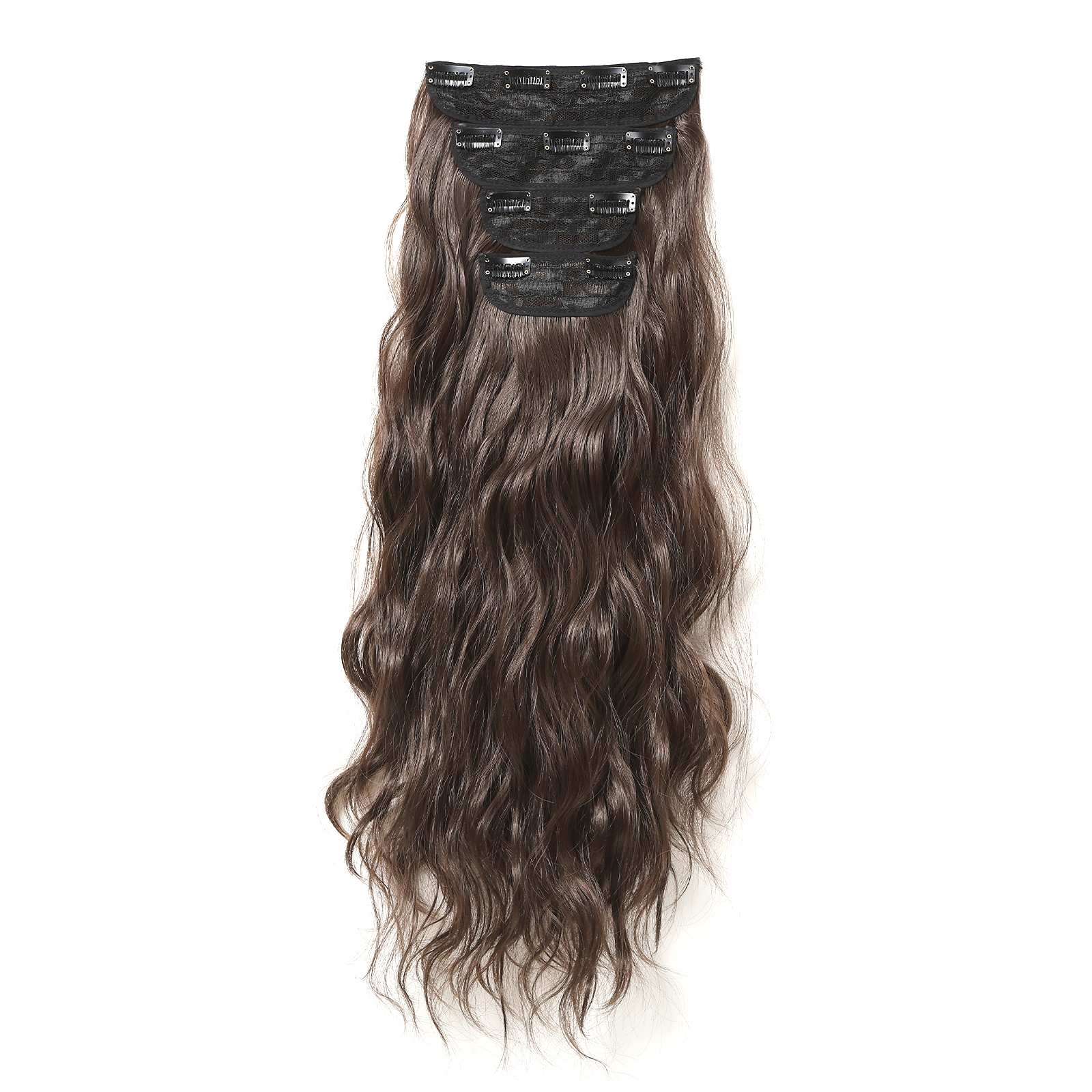 Women's Sweet Simple Style Brown Casual Party Chemical Fiber Long Curly Hair Wig Clips display picture 12