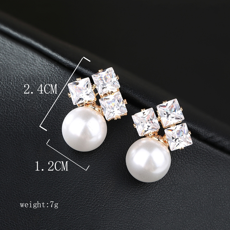 1 Paire Sucré Style Classique Géométrique Incruster Alliage De Cuivre Zircon Boucles D'oreilles Boucles D'oreilles display picture 14