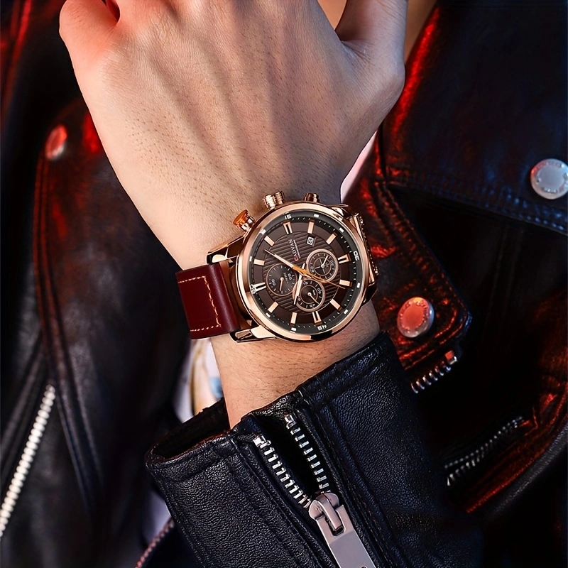 Casual Business Luxurious Color Block Buckle Quartz Men's Watches display picture 3