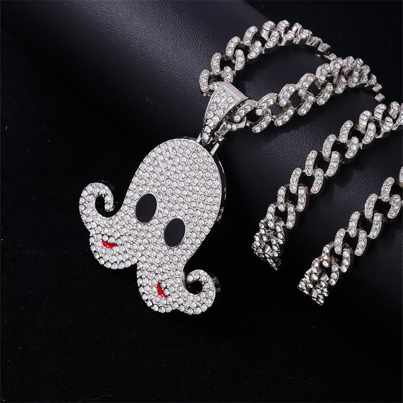 Hip-Hop Octopus Zinc Alloy Plating Inlay Rhinestones Men's Pendant Necklace display picture 3