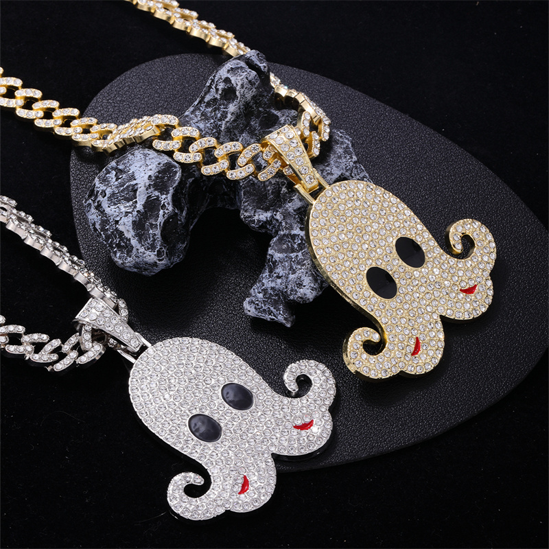 Hip-Hop Octopus Zinc Alloy Plating Inlay Rhinestones Men's Pendant Necklace display picture 5