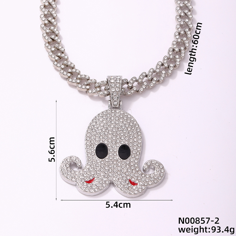 Hip-Hop Octopus Zinc Alloy Plating Inlay Rhinestones Men's Pendant Necklace display picture 1