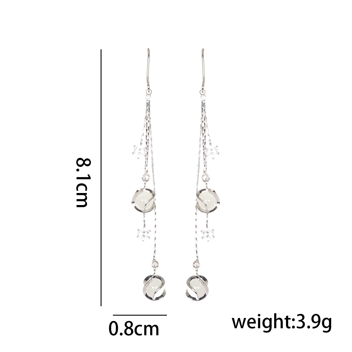 1 Pair Ig Style Simple Style Geometric Plating Inlay Copper Opal Drop Earrings display picture 1