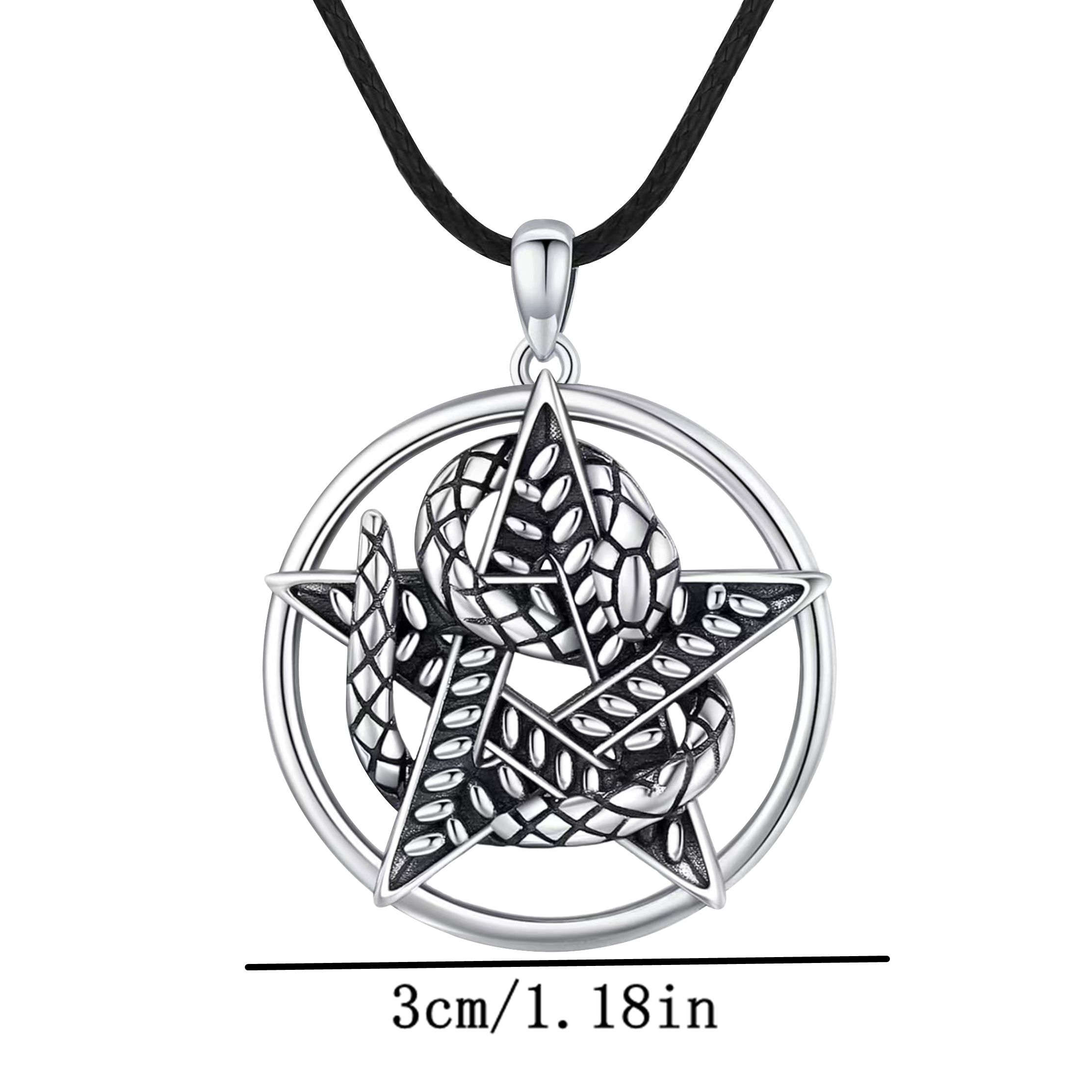 Cool Style Pentagram Snake Alloy Plating Hollow Out Gold Plated Silver Plated Unisex Pendant Necklace display picture 5