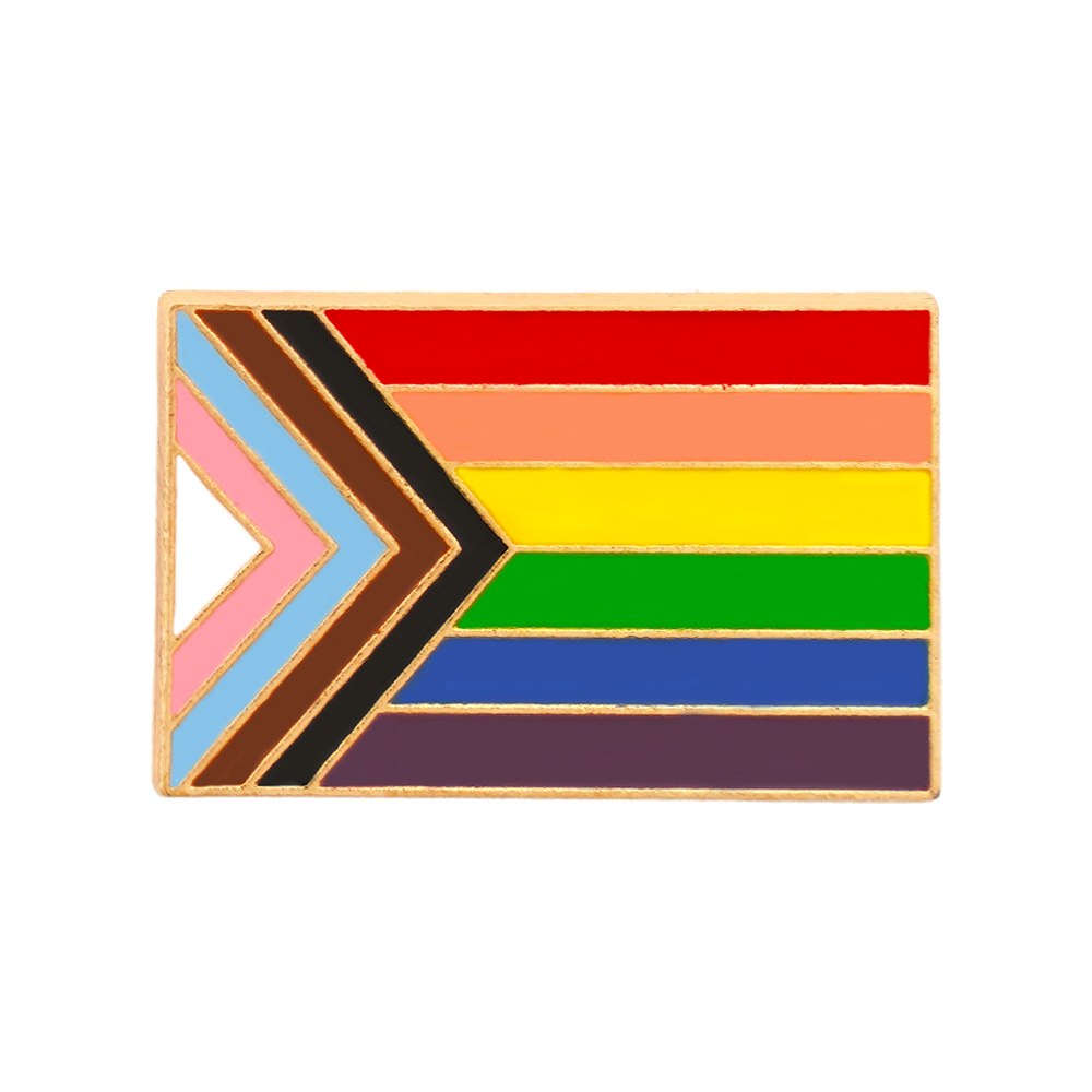 Simple Style National Flag Rainbow Heart Shape Metal Unisex Brooches display picture 2