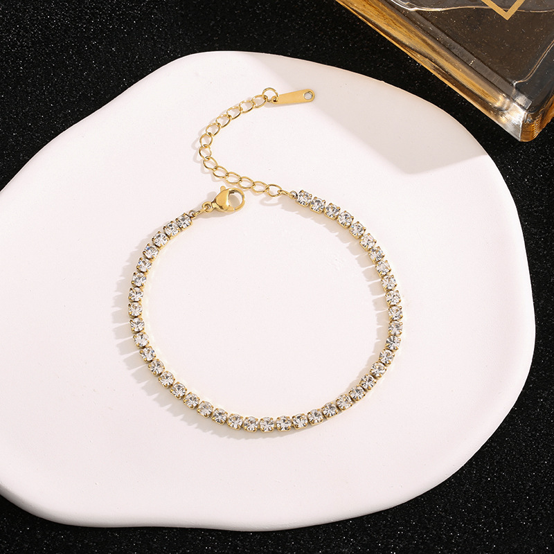 Elegant Solid Color Stainless Steel Plating 18k Gold Plated Bracelets display picture 1