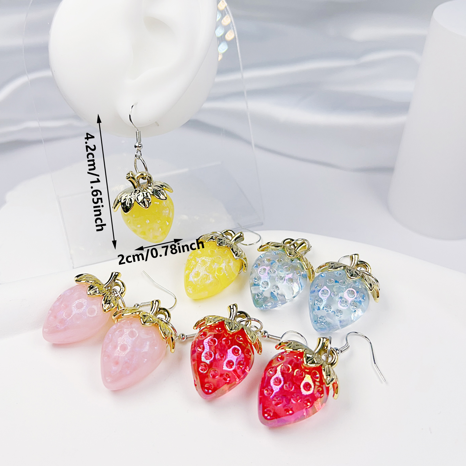 4 Pairs Original Design Cute Clown Popcorn Cup French Fries Irregular Painted Synthetics Synthetic Resin Shell Drop Earrings display picture 5