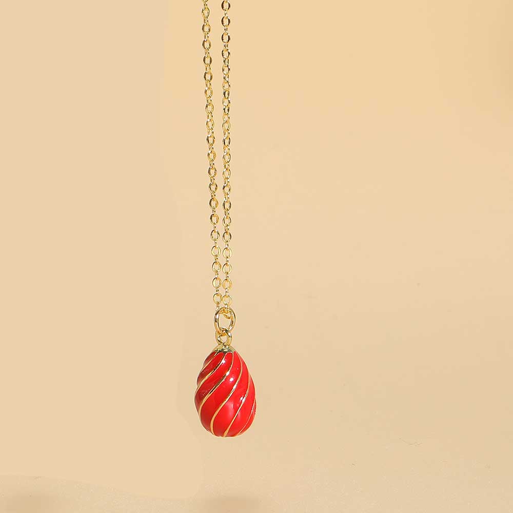 Copper Vintage Style Simple Style Water Droplets Enamel Plating Pendant Necklace display picture 5