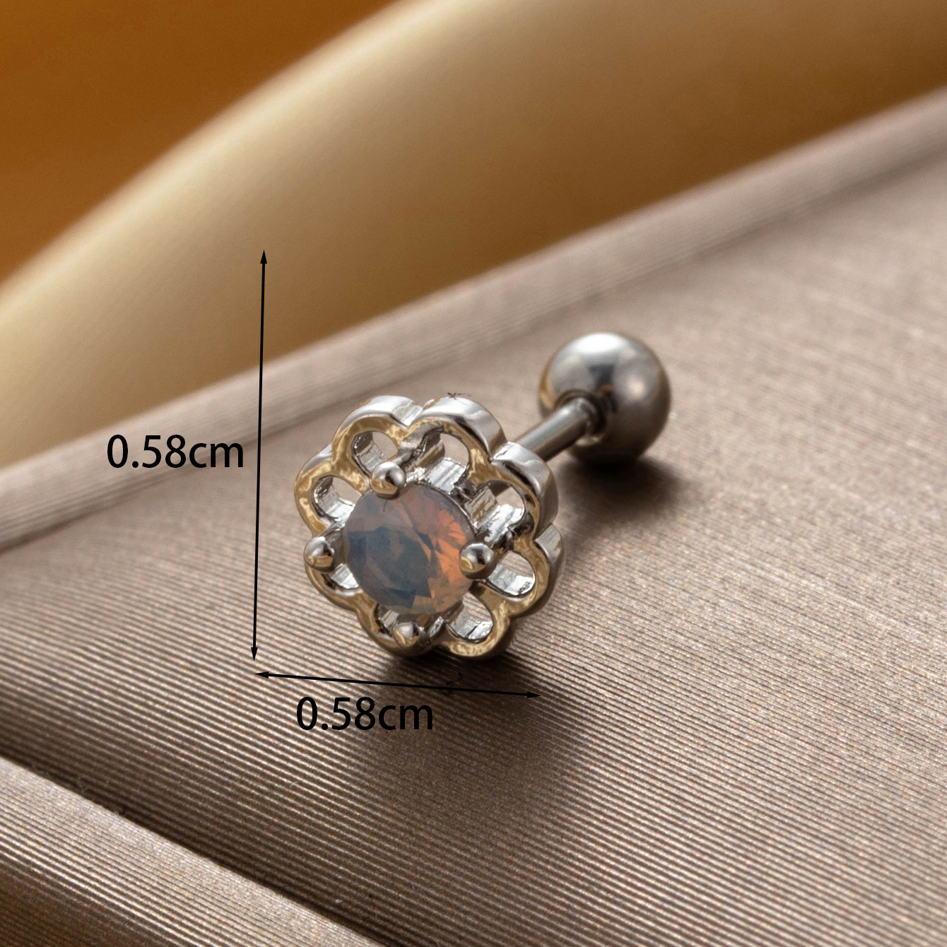 1 Piece IG Style French Style Simple Style Star Moon Flower Hollow Out Inlay Copper Zircon Drop Earrings Earrings Ear Studs display picture 3