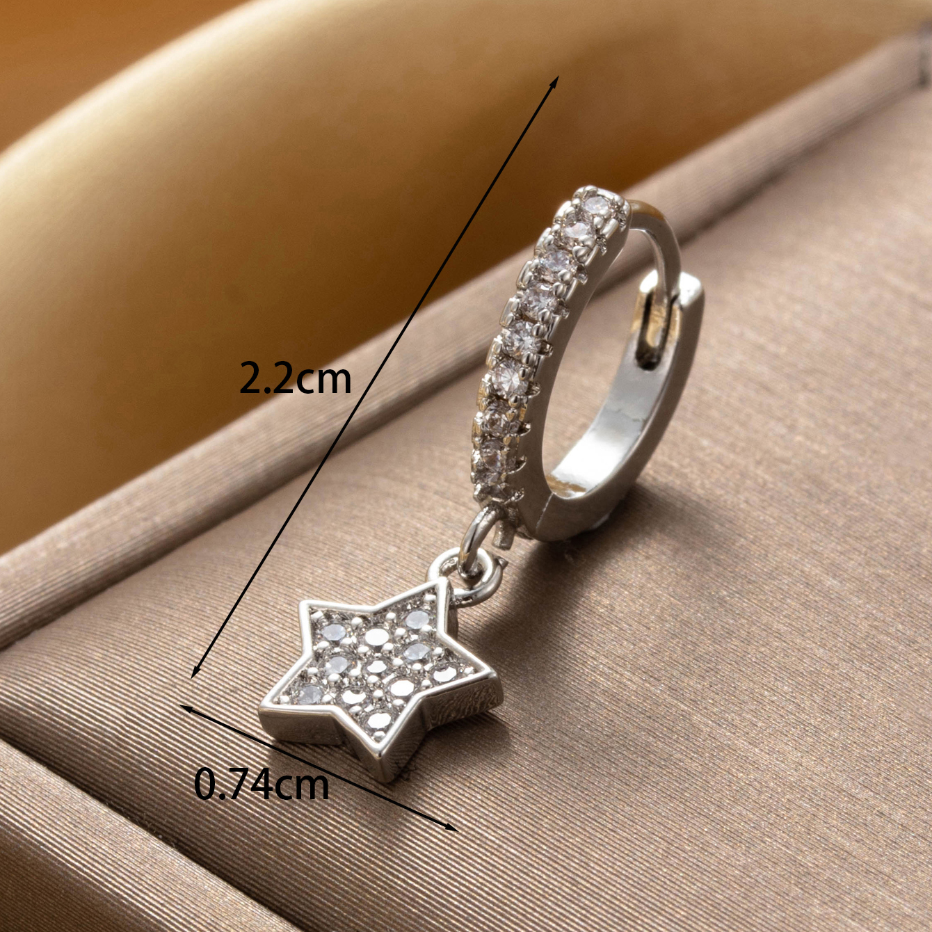 1 Piece IG Style French Style Simple Style Round Star Heart Shape Inlay Copper Zircon Drop Earrings Earrings Ear Studs display picture 4