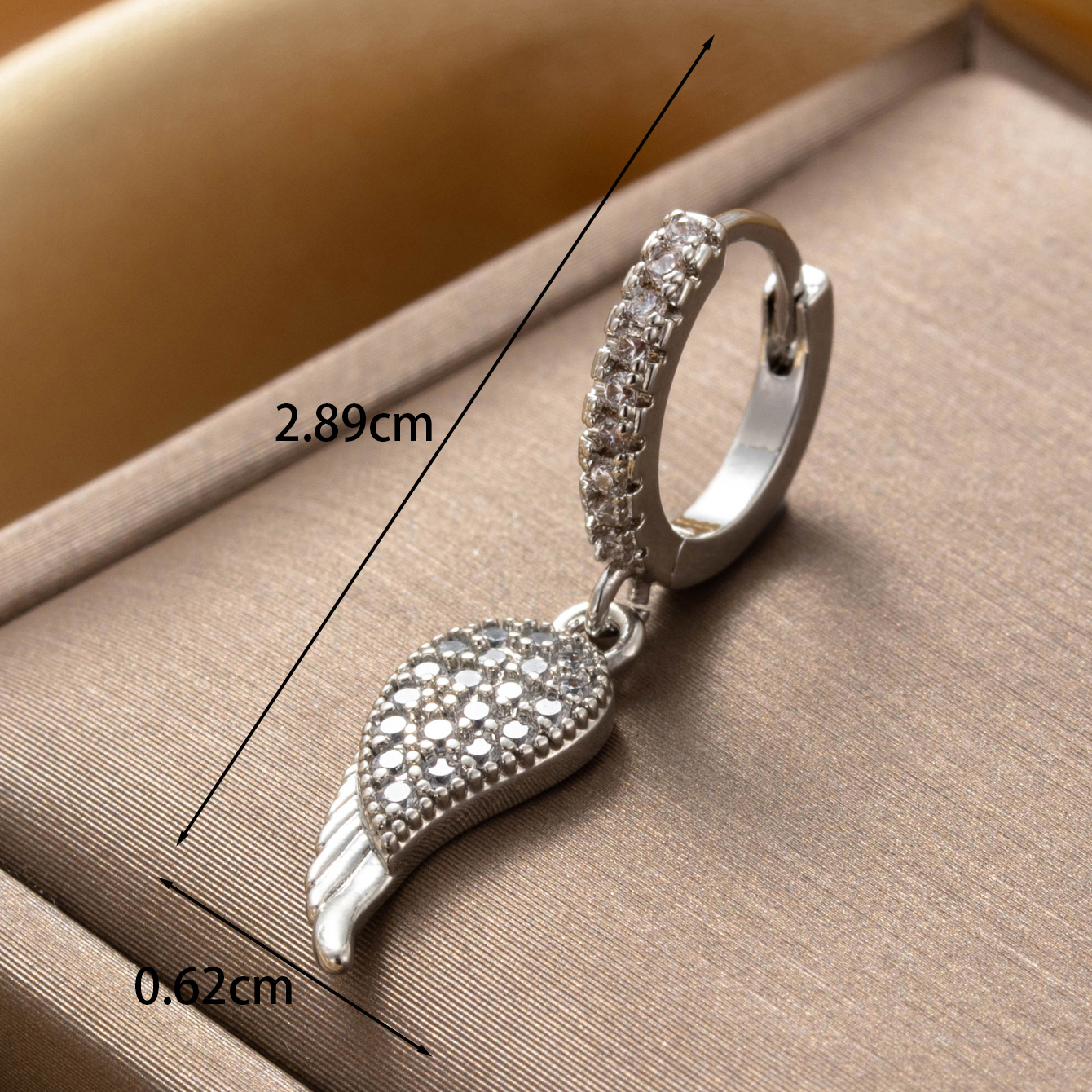 1 Piece IG Style French Style Simple Style Round Heart Shape Wings Inlay Copper Zircon Drop Earrings Earrings Ear Studs display picture 4