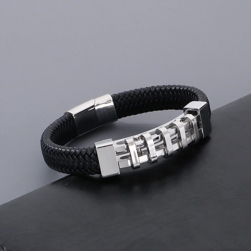 Style Simple Géométrique Acier Au Titane Plaqué Or 18K Hommes Bracelet display picture 8