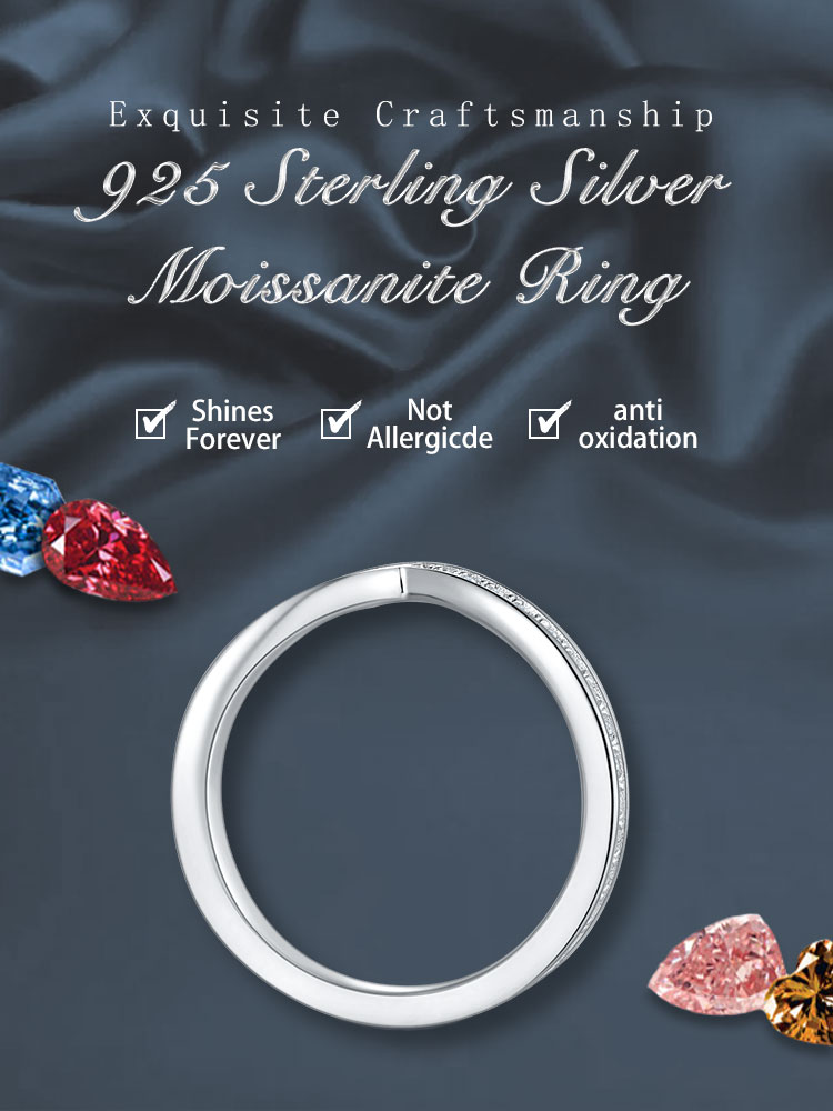 Sterling Silber Einfacher Stil Runden Gra Überzug Inlay Moissanit Ringe display picture 1