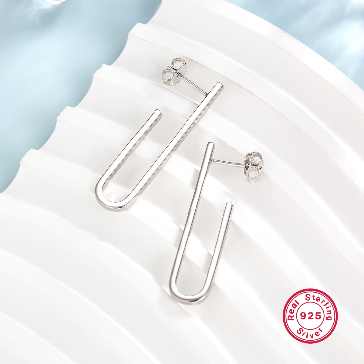 1 Pair Ig Style Simple Style Solid Color Plating Sterling Silver Ear Studs display picture 4