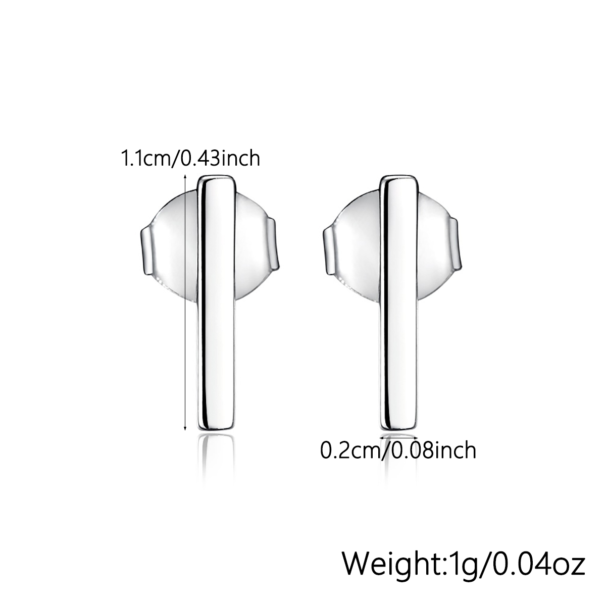 1 Pair Ig Style Simple Style Solid Color Plating Sterling Silver Ear Studs display picture 1