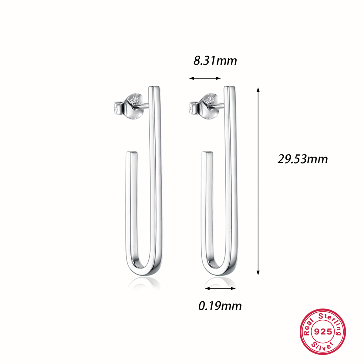 1 Pair Ig Style Simple Style Solid Color Plating Sterling Silver Ear Studs display picture 2