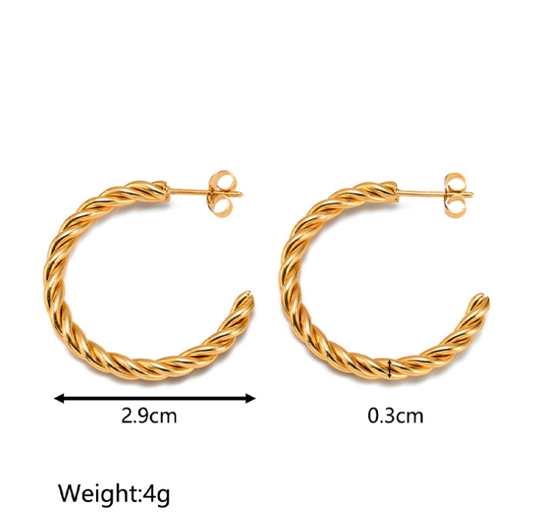 1 Paar Einfacher Stil Geometrisch Überzug Titan Stahl 18 Karat Vergoldet Ohrringe Ohrstecker display picture 4