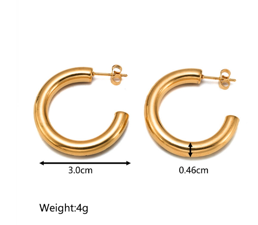 1 Pair Simple Style Geometric Plating Titanium Steel 18k Gold Plated Earrings Ear Studs display picture 5