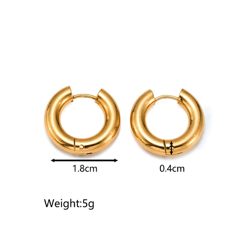 1 Pair Simple Style Geometric Plating Titanium Steel 18k Gold Plated Earrings Ear Studs display picture 6