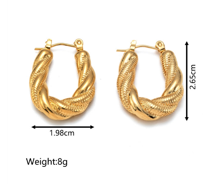 1 Pair Simple Style Geometric Plating Titanium Steel 18k Gold Plated Earrings Ear Studs display picture 3