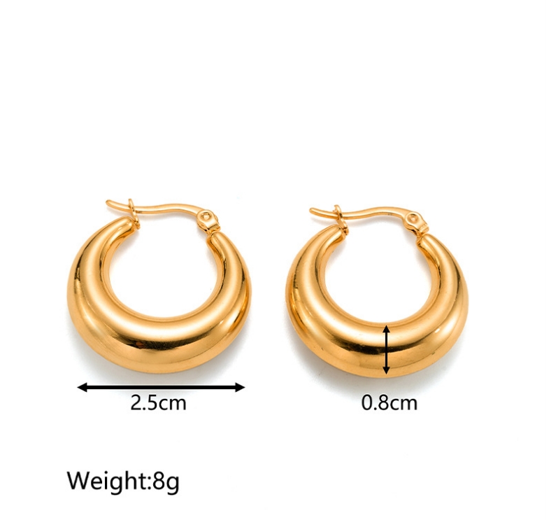 1 Pair Simple Style Geometric Plating Titanium Steel 18k Gold Plated Earrings Ear Studs display picture 8