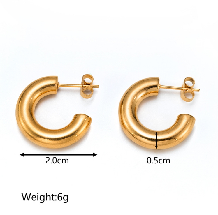 1 Pair Simple Style Geometric Plating Titanium Steel 18k Gold Plated Earrings Ear Studs display picture 9