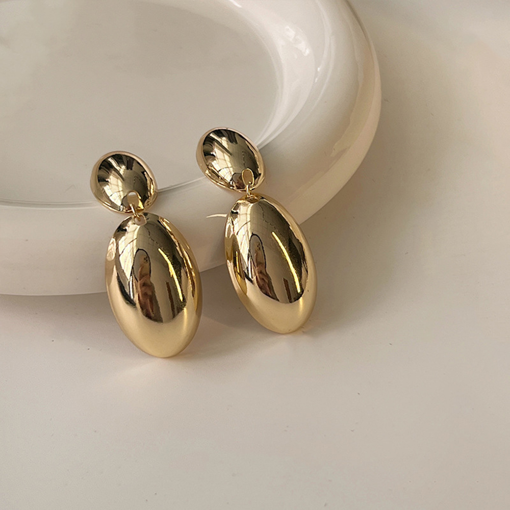 1 Pair Vintage Style Oval Plating Iron Drop Earrings display picture 6