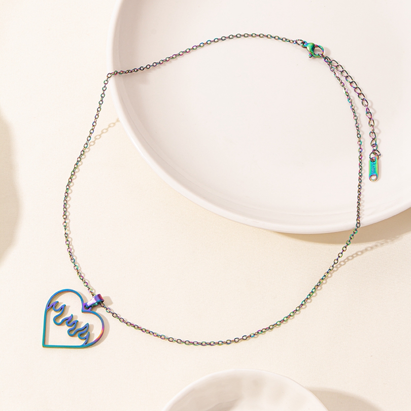 Edelstahl 304 Elegant Süß Luxuriös Überzug Herzform Halskette Mit Anhänger display picture 30
