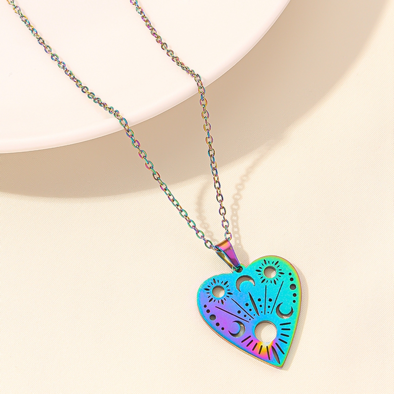 304 Stainless Steel Elegant Cute Luxurious Plating Heart Shape Pendant Necklace display picture 34
