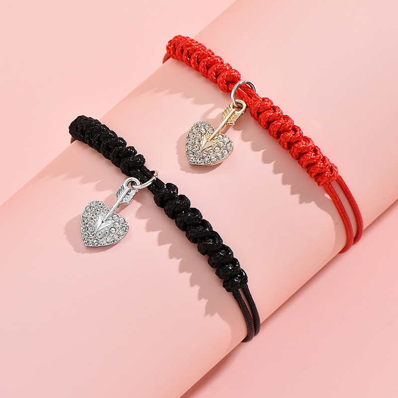 Sweet Heart Shape Alloy Plating Couple Bracelets display picture 1