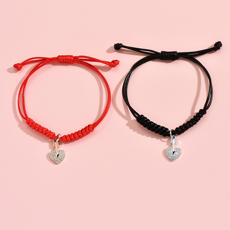 Sweet Heart Shape Alloy Plating Couple Bracelets display picture 2