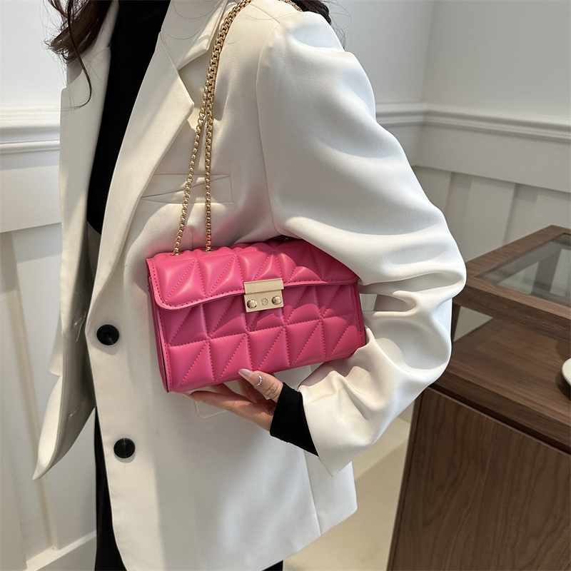 Women's Pu Leather Solid Color Vintage Style Classic Style Square Lock Clasp Shoulder Bag display picture 1