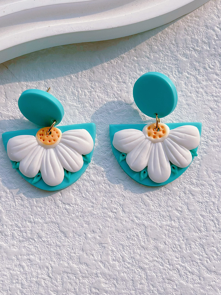1 Pair Pastoral Rose Flower Handmade Plating Soft Clay 14k Gold Plated Drop Earrings display picture 5