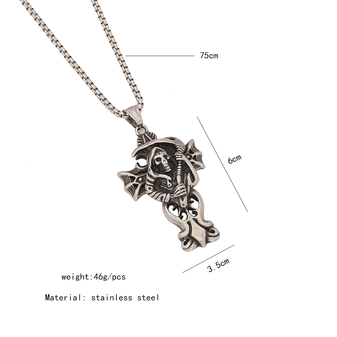 Retro Punk Commute Animal Skull Stainless Steel Plating 18K Gold Plated Men's Pendant Necklace display picture 6