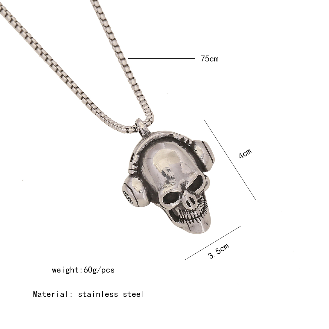 Retro Punk Commute Animal Skull Stainless Steel Plating 18K Gold Plated Men's Pendant Necklace display picture 7