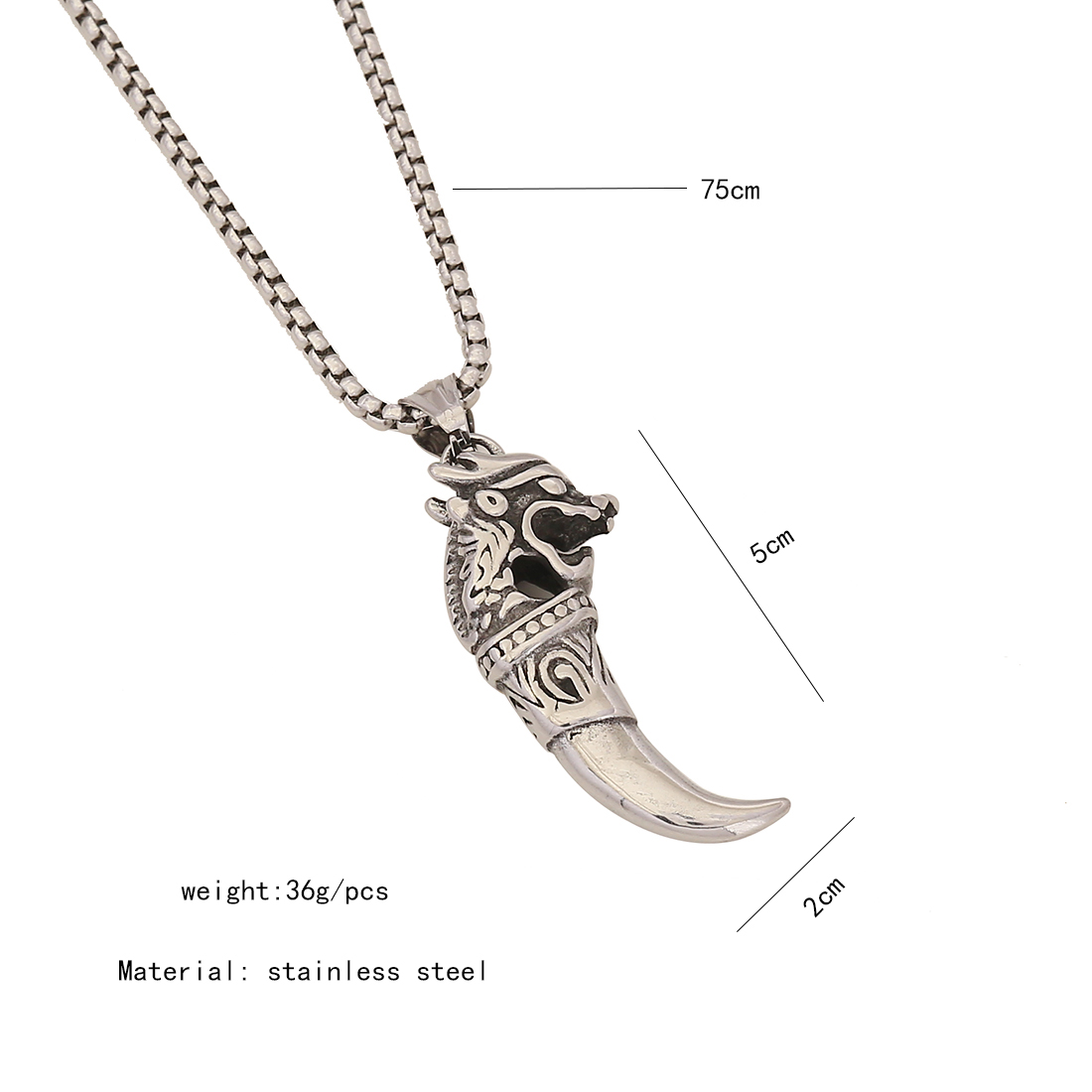 Retro Punk Commute Animal Skull Stainless Steel Plating 18K Gold Plated Men's Pendant Necklace display picture 15