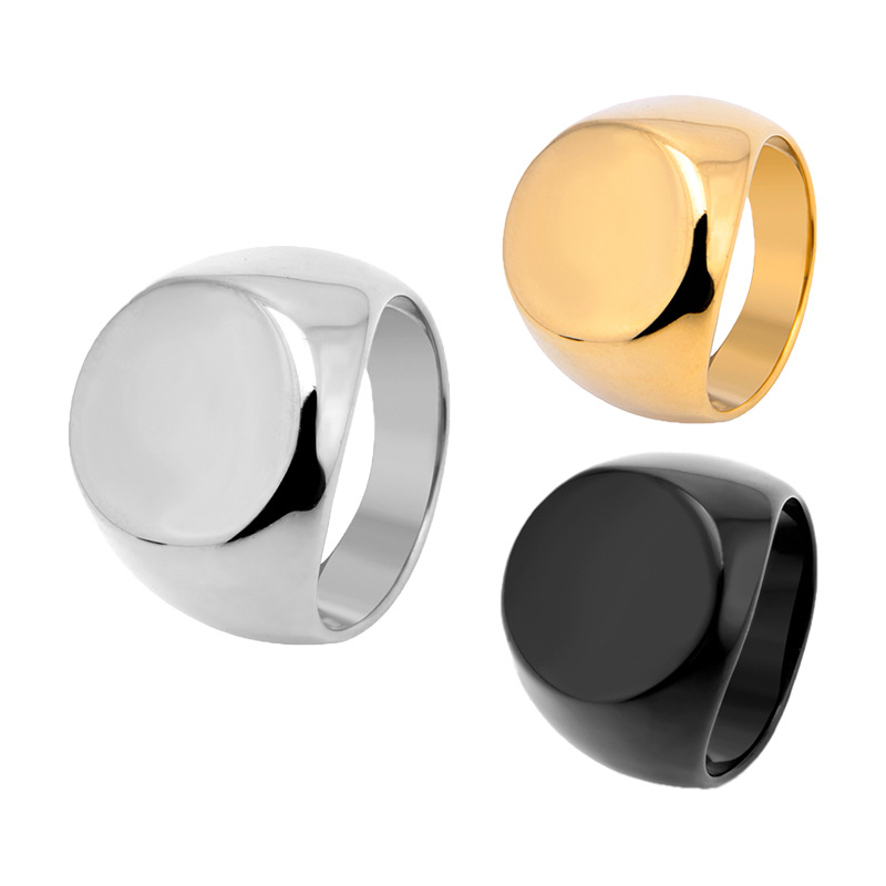 Einfacher Stil Einfarbig Titan Stahl 18 Karat Vergoldet Unisex Ringe display picture 1