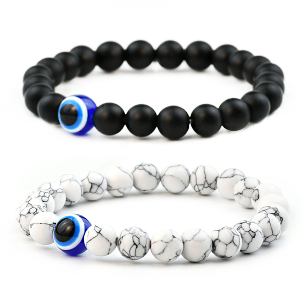 Simple Style Eye Artificial Gemstones Beaded Handmade Unisex Bracelets display picture 1