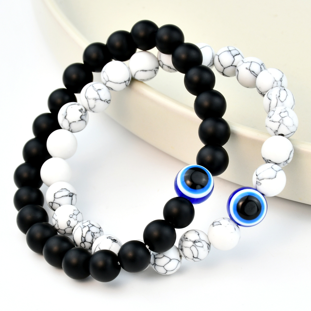 Simple Style Eye Artificial Gemstones Beaded Handmade Unisex Bracelets display picture 3