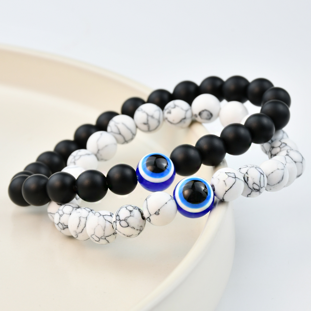 Simple Style Eye Artificial Gemstones Beaded Handmade Unisex Bracelets display picture 6