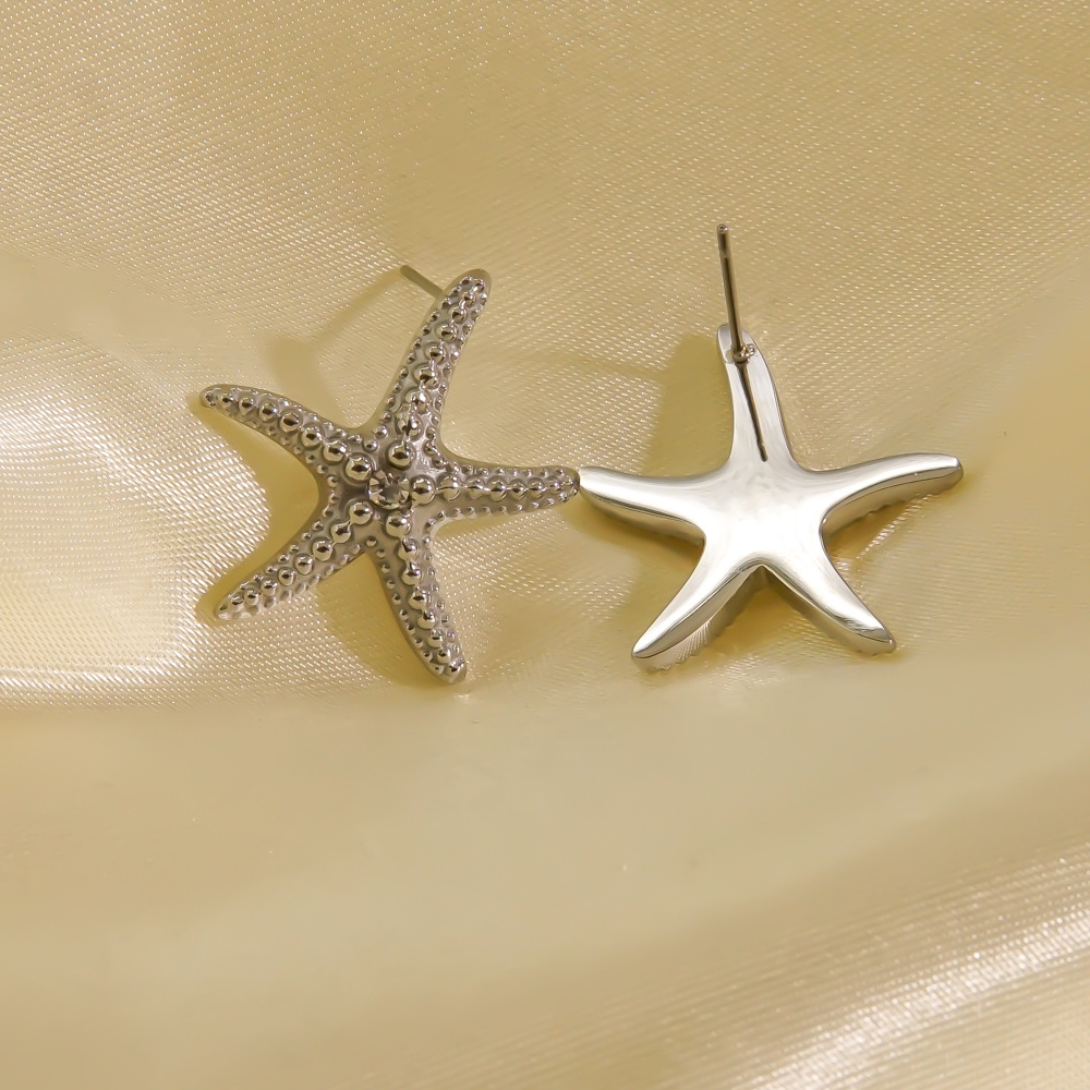 1 Pair Casual Sweet Starfish Inlay 304 Stainless Steel Zircon 18K Gold Plated Drop Earrings Ear Studs display picture 6