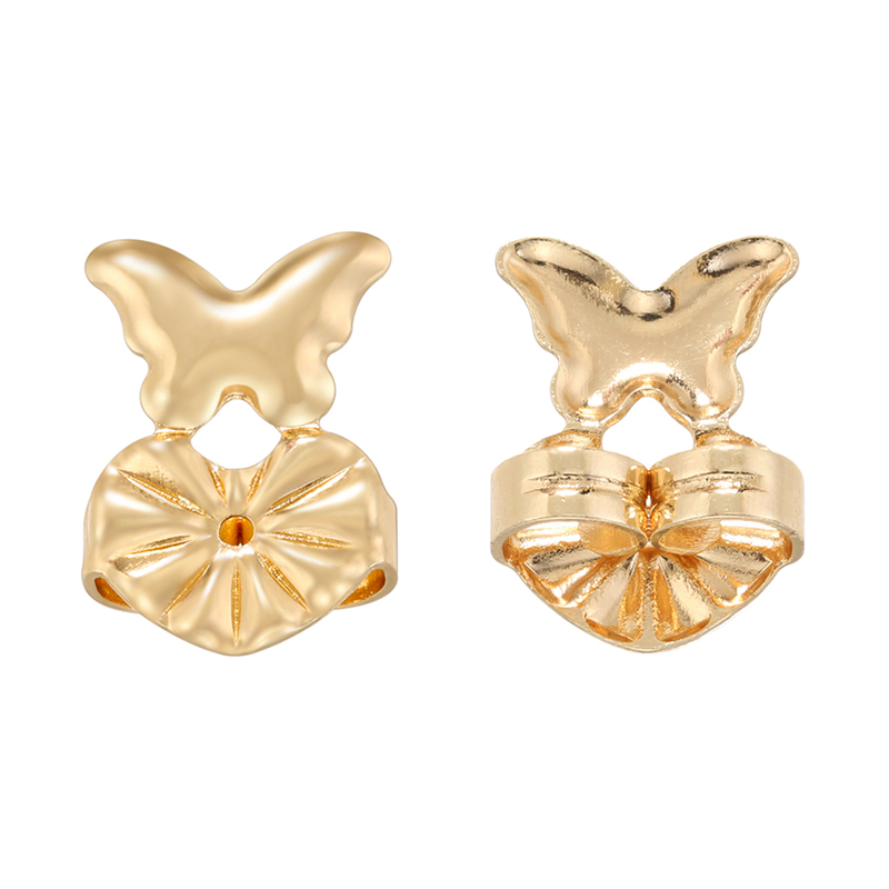 1 Pair Brass Heart Shape Butterfly Earplug Casual Simple Style Classic Style display picture 4