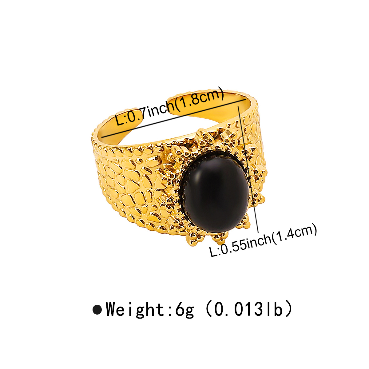 Stainless Steel Vintage Style Modern Style Simple Style Round Inlay Resin Open Rings display picture 6