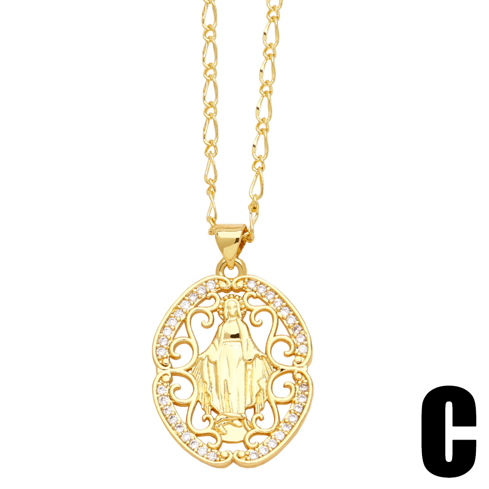 Style Simple Traverser Le Cuivre Placage Incruster Zircon Plaqué Or 18k Pendentif display picture 5