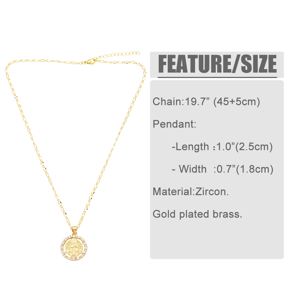 Simple Style Cross Copper Plating Inlay Zircon 18k Gold Plated Pendant Necklace display picture 1