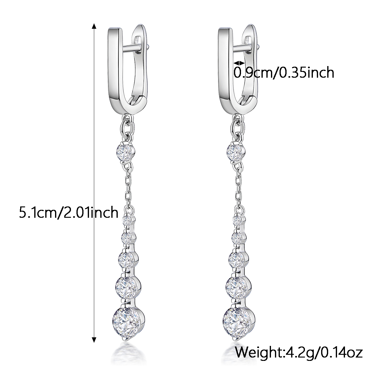 1 Pair Elegant Geometric Round Tassel Plating Inlay Sterling Silver Zircon Drop Earrings display picture 1