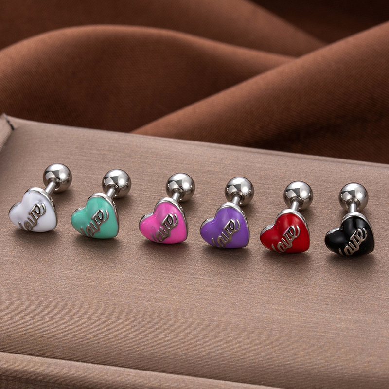 1 Piece Ear Cartilage Rings & Studs Vintage Style Heart Shape 316 Stainless Steel  Plating display picture 5