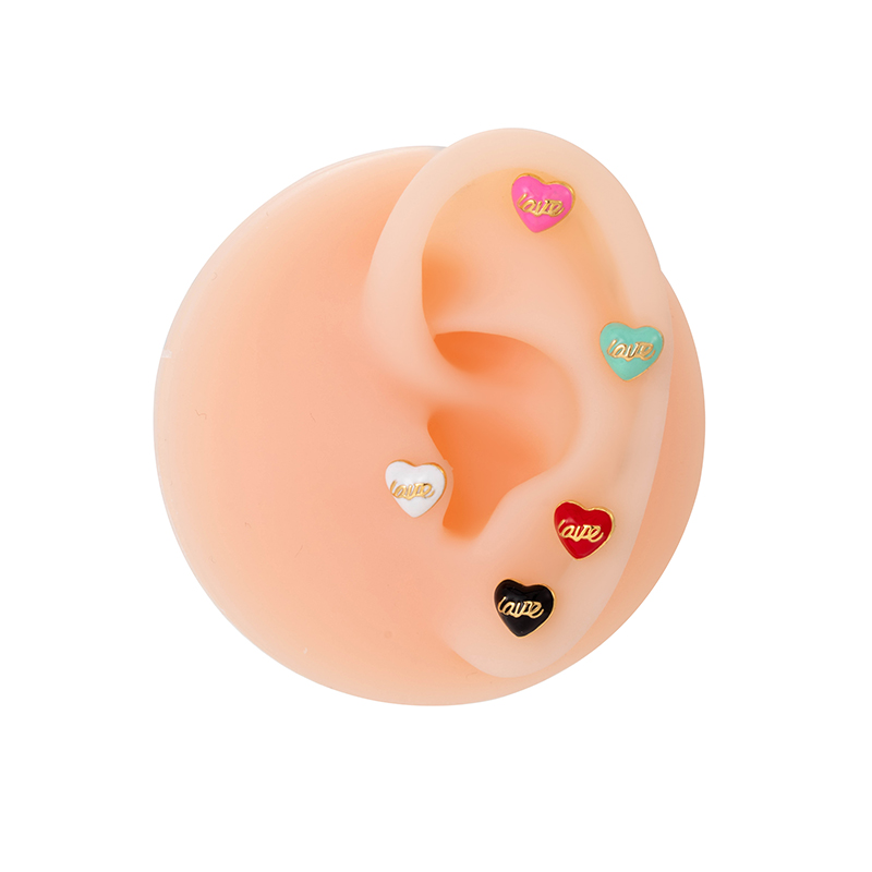 1 Piece Ear Cartilage Rings & Studs Vintage Style Heart Shape 316 Stainless Steel  Plating display picture 3