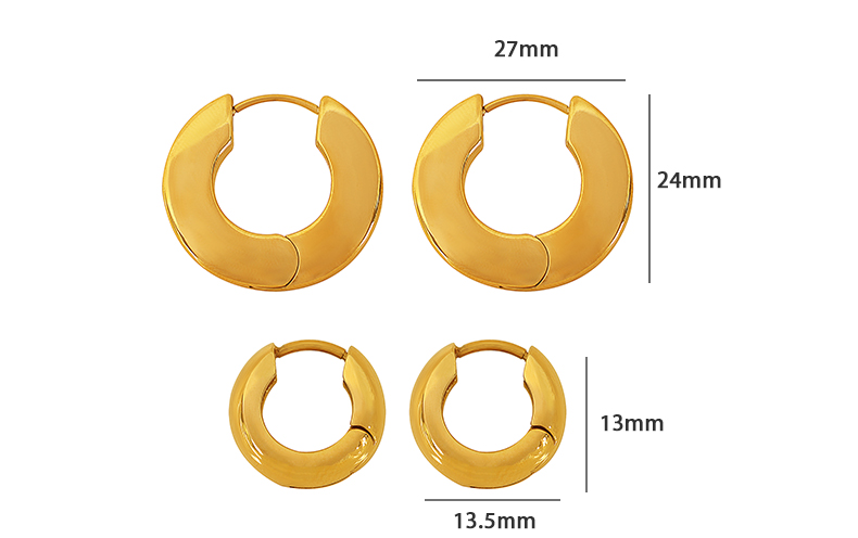 1 Pair Elegant Oval Plating Titanium Steel Hoop Earrings display picture 1